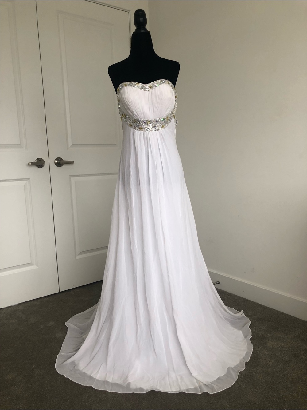 La Femme White Satin Bridal Dress Bodice